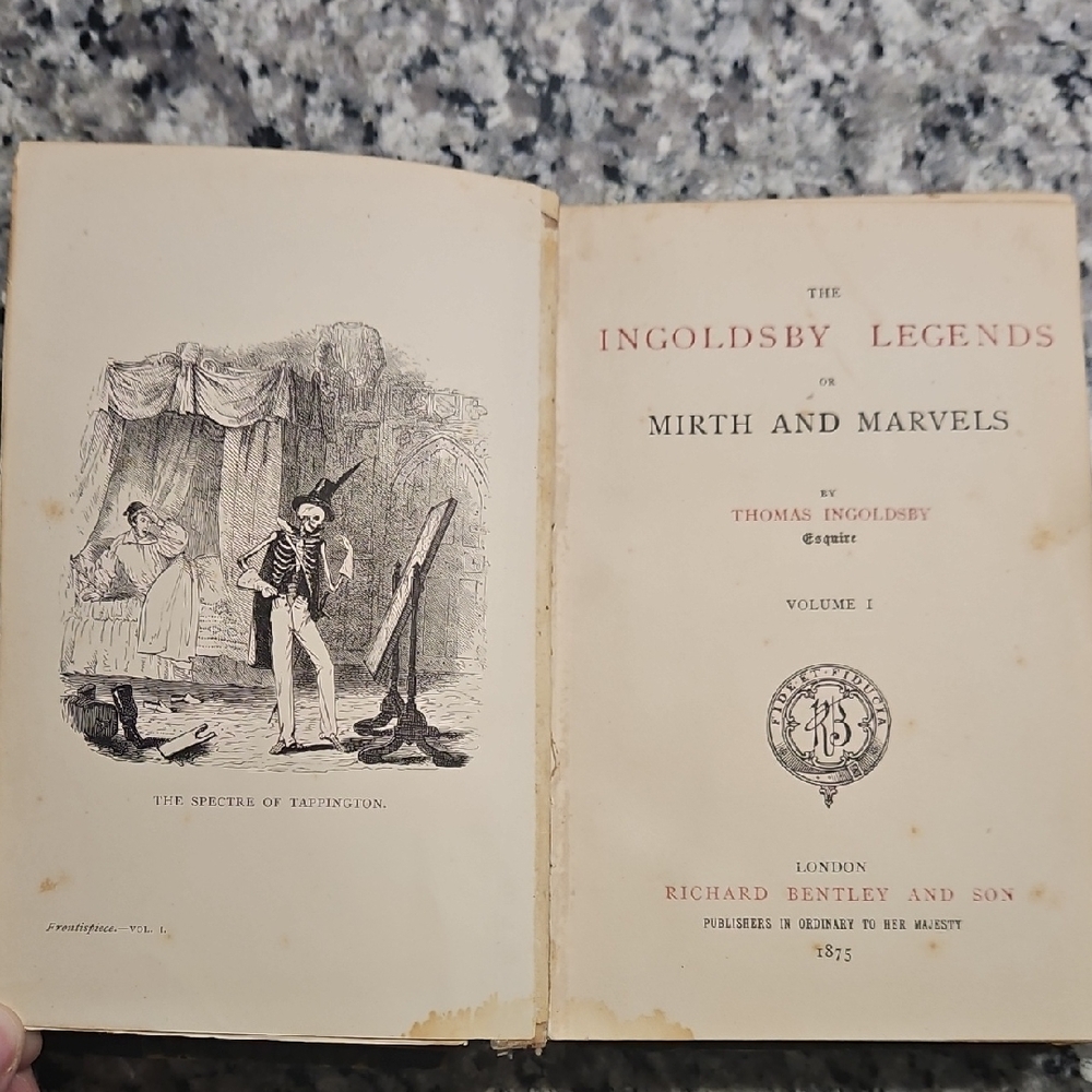 1875 The Ingoldsby Legends Or Mirth and Marvels by Thomas Ingoldsby Antique Book